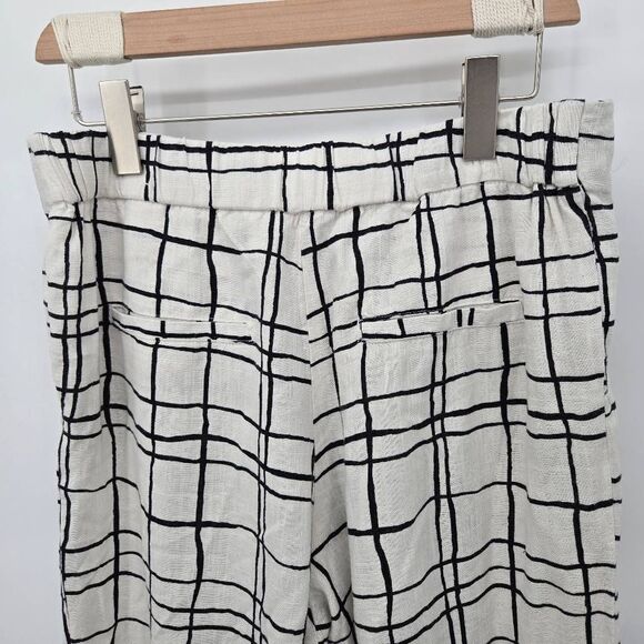 Haven + Blair Black White Pants Size Medium Wide Leg Casual Light - Picture 8 of 9